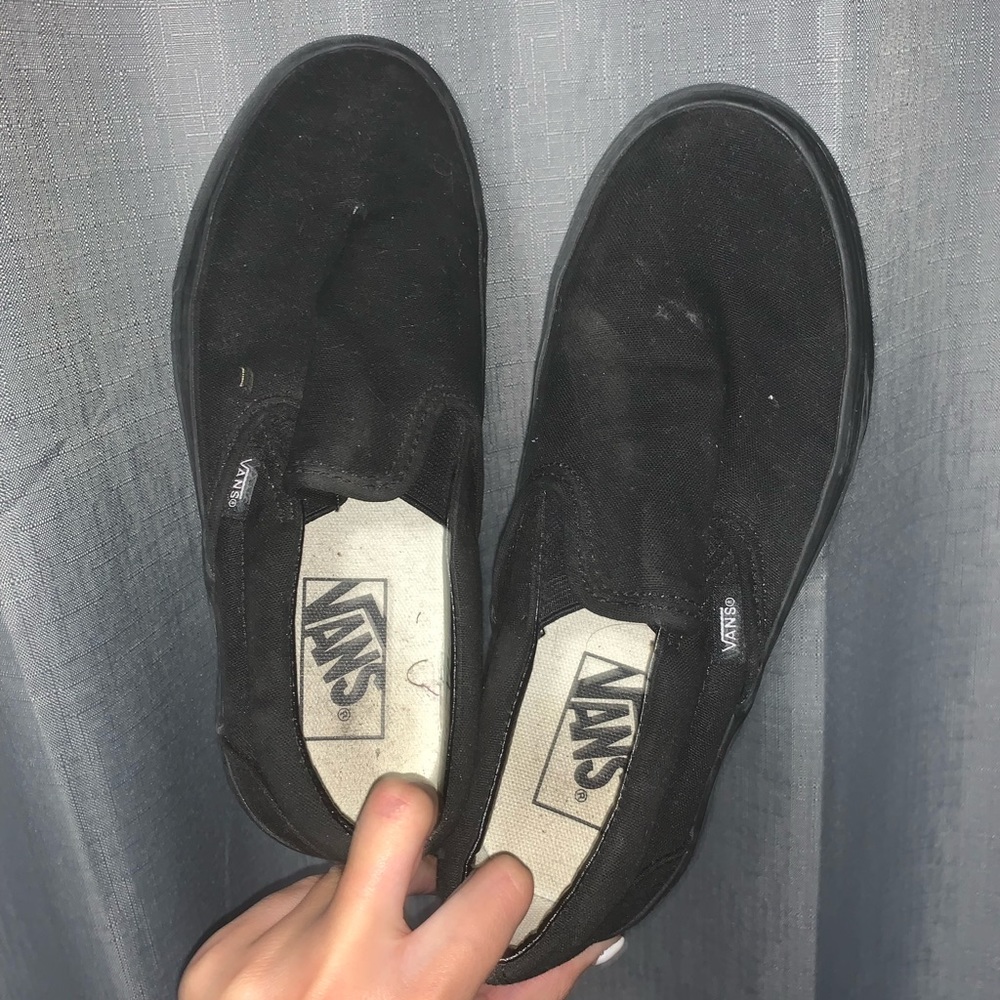 All Black Slip On Vans